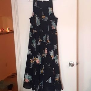 Sleeveless Floral Print Maxi Dress